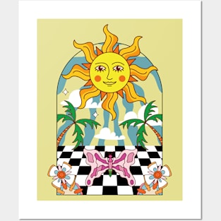 spirit sunshine enjoy butterfly palm flower Posters and Art